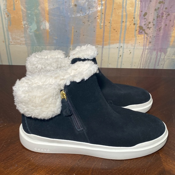 Cole Haan Grand Pro Rally Waterproof Bootie Black Slip-on side Zip Women’s 9.5 - Picture 1 of 8